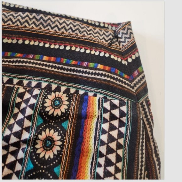 Farm Rio for ANTHROPOLOGIE Satin GEO PRINT CROP WIDE-LEG PANTS - Picture 8 of 14